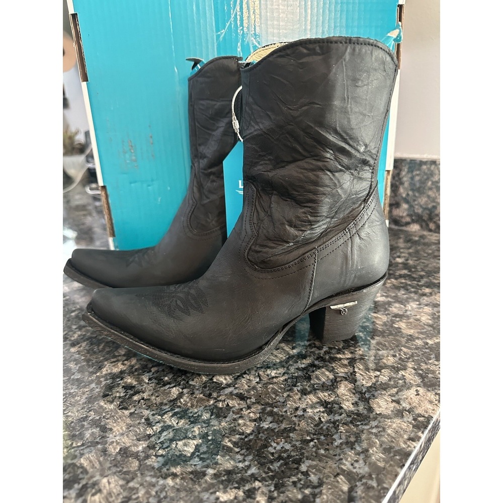 Lane Boots Soul Sister Shortie Black Leather Western Ankle Boots LB0539C Sz 6.5